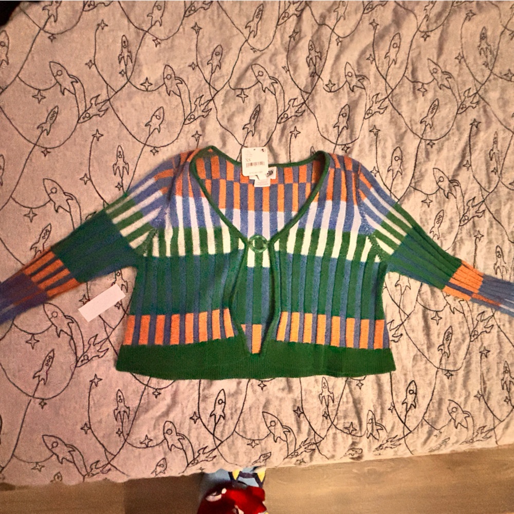 Colorful Striped cropped women’s sweater